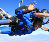 Photos of Kim Glass skydiving